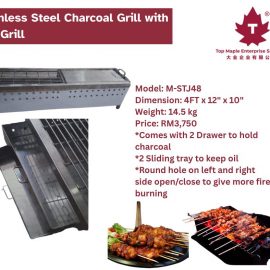 Stainless Steel Charcoal Grill with Flat Grill M-STJ48